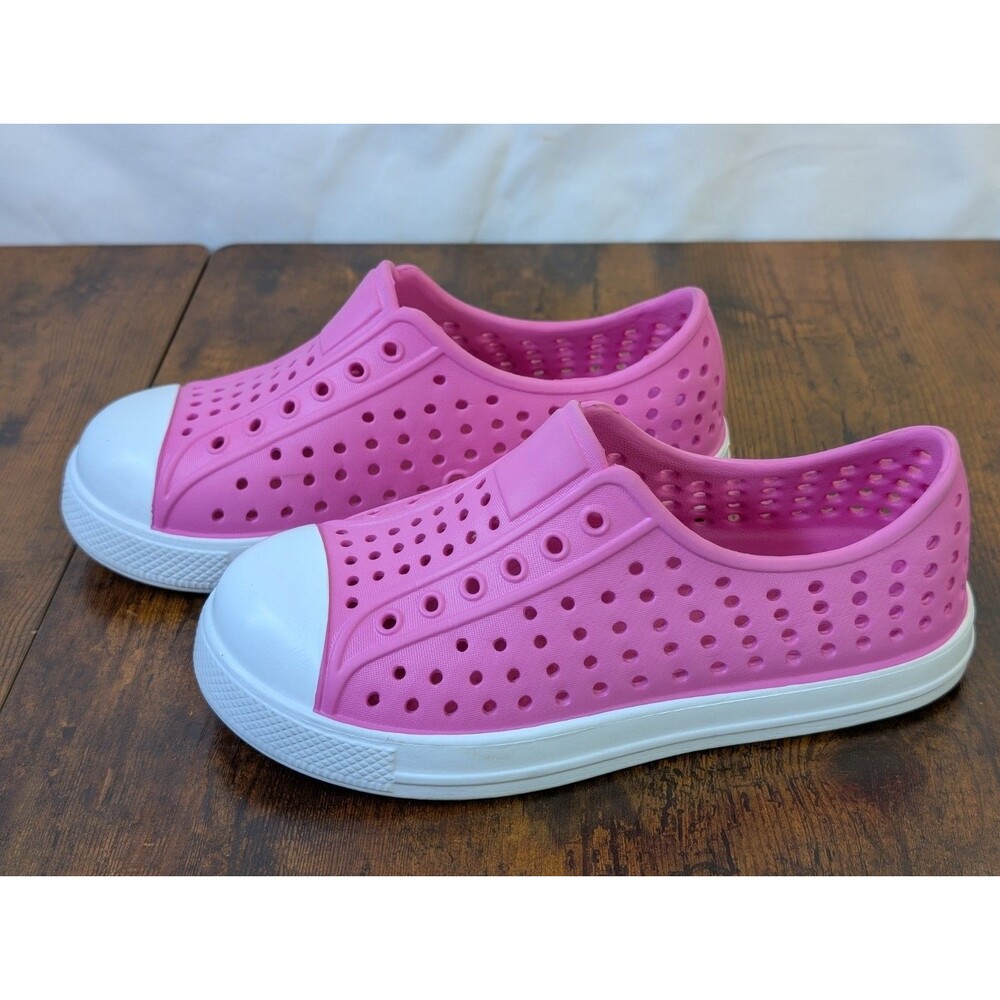 Pink Kids EVA Water Shoes Slip On Perforated Sneakers Beach Pool Size 34 US J3
